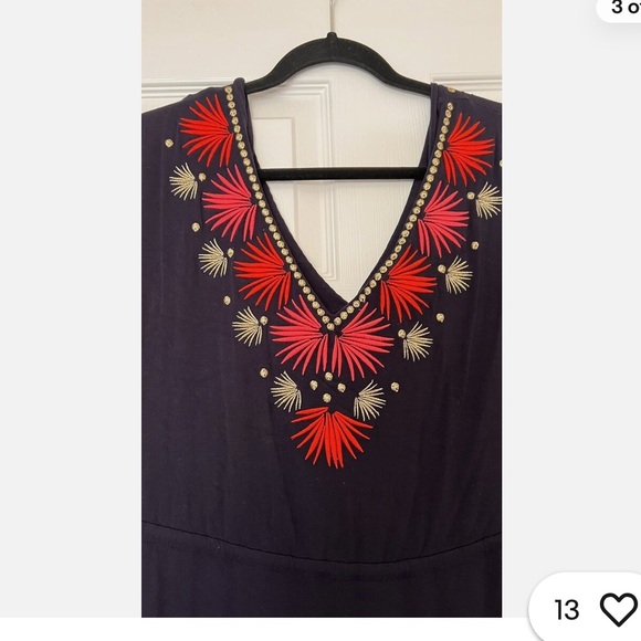 Boden Embroidered Black Dress - Picture 2 of 8